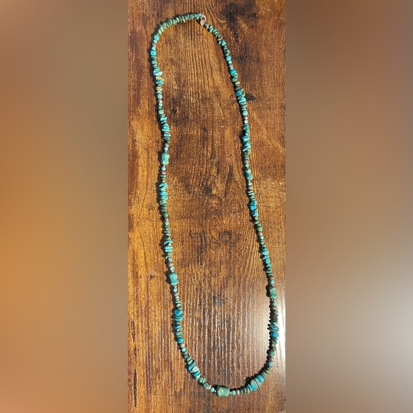 Vintage CAROLYN POLLACK Turquoise Necklace Sterling 36” - Picture 5 of 7